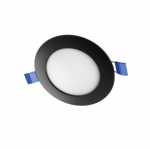 Įleidžiama LED panelė SPECTORLIGHT, 6 W, 4000 K, 520 lm, apvali f., juodos sp., &Oslash;12 x h2,4 cm
