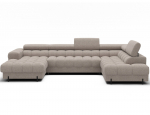Kampinė sofa - lova Feraria Royal 18, smėlio sp., kairinė, 202 x 358 cm x 93 cm
