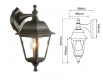 Sieninis lauko &scaron;viestuvas SPECTOR LIGHT 17303S, 1xE27, max 60W, juodos sp., 12 x 20 x 41cm