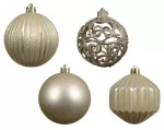 Kalėdinių eglės žaisliukų rinkinys BAUBLE, &scaron;ampaninės sp., 8 cm, 16 vnt