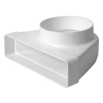 Ortakio alkūnė KLD25-125, 220 x 55 mm x DN125, stačiakampė - apvali