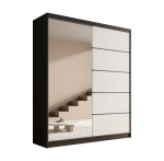 Spinta ADRK Nico, balta sp./juoda sp., 180 cm x 58 cm x 215 cm, su veidrodžiu
