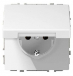 Ki&scaron;tukinis lizdas MODERN, su įžeminimu, IP44, be rėmelio, baltos matinės sp.