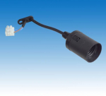 Lempos lizdas E27 su laidu ir kontaktų kaladėle, Juodos sp.