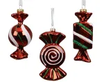 Kalėdinis eglės žaisliukas CANDY, 3 rū&scaron;ių, įvairių sp., 11 cm, 1 vnt