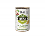 Konservuotas &scaron;unų ėdalas Brit Fresh Duck&Millet, 400 g