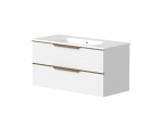 Vonios spintelė RB BATHROOM AMBER, pakabinama, su praustuvu, baltos sp., 101 x 52 x 46 cm