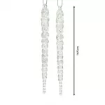 Pakabinama kalėdinė dekoracija ICICLE, baltos sp., 1,5 x 14,5 cm, 2 vnt