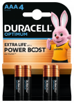 Elementai DURACELL OPTIMUM EXTRA LIFE, AAA, 4 vnt