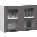 Pakabinama virtuvės spintelė OLIVIA W80, H58 cm, balta/pilka