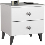 Naktinis staliukas MOBI K-02, balta/juoda