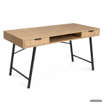 Ra&scaron;omasis stalas su stalčiais Akord Furniture Factory Arden, 120 cm x 50 cm, 80.5 cm, juoda sp./artisan oak sp.