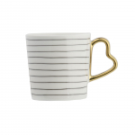 Puodelis AMBITION AMORE STRIPE, baltos/auksinės sp., 380 ml