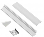 Profilis LED juostoms EUROLIGHT AL-C2-W, aliuminis, kampinis, baltos sp., anoduotas, 2m