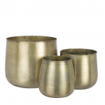 Metalinis vazonas ANTIQUE, auksinės sp., 12 x 12 cm