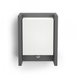 Sieninis LED lauko &scaron;viestuvas PHILIPS ARBOUR, IP44, 4000K, 6W, 600lm, judesio daviklis, 22,1x16,6 cm