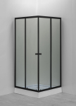 Du&scaron;o kabina GOTLAND Eko Black 90x90x195cm, žemas padas