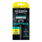 Skustuvas su 4 a&scaron;menimis ir 5 galvutėmis Wilkinson Quattro 4 Skin Protection