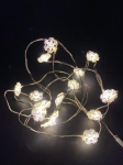 El. girlianda SNAIGĖS, 15 LED, 0,22 W, 3 V, &scaron;iltai balta, 1.4 m