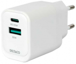 Sieninis įkroviklis DELTACO USBC-AC159, 1 x USB-A, 18W, 1 x USB-C PD, 35W