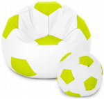 Sėdmai&scaron;is su pufu Ball XXXXL (100 cm), White/Lime