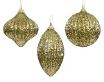 Kalėdinis eglės žaisliukas BAUBLE, &scaron;v. auksinės sp., 3 rū&scaron;ių, 8 cm, 1 vnt