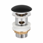 Nutekėjimo sistema praustuvui/voniai Invena, 100 mm, click clack funkcija, juoda/chromo