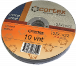 Metalo pjovimo diskai CORTEX, 125 x 1,0 x 22 mm, plienui, 10 vnt.