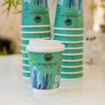 12oz SORPRESO baltas dangtelis Latte vienkartiniam puodeliui (100 vnt.)