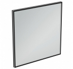 Ideal Standard kvadratinis veidrodis su ap&scaron;vietimu 100x100cm,juodas rėmelis