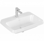 Villeroy - Boch Architectura stačiakampis įleidžiamas praustuvas, 60 cm, be persipylimo : Spalva - Balta blizgi (White Alpine) - Ceramic Plus danga