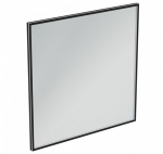 Ideal Standard kvadratinis veidrodis su ap&scaron;vietimu 120x120cm,juodas rėmelis