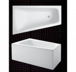 Akmens masės vonia Balteco PIANO 171x101cm : Spalva - Balta blizgi, Vonios ilgis - 1710 mm, Vonios plotis - 1010 mm, Vonios pusė - Kairinė