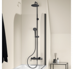 Ideal Standard Cerafine O vonios/du&scaron;o sistema juoda matinė , 20 cm apvali du&scaron;o galva : Spalva - Juoda matinė