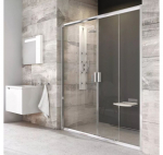 Du&scaron;o durys Ravak BLDP4 - 120-200cm : Du&scaron;o durų nominalus matmuo - 190, Profilio spalva - Blizgi chromo, Stiklas - Skaidrus