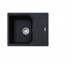 Franke UBG 611-62 granitinė plautuvė, eksentrinis ventilis, nerūdijančio plieno rankenėlė ir perlaja : Spalva - Onikso juoda