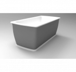 Akmens masės vonia Balteco EPOQUE 168x75, RAL spalvos &scaron;onai : Spalva - Pasirenkama RAL spalva, Vonios ilgis - 1680 mm, Vonios plotis - 750 mm