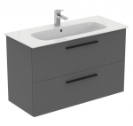 KOMPLEKTAS: Ideal Standard I.Life A vonios spintelė su praustuvu 100cm, quartz grey matt spalva