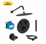 Ideal Standard CERATHERM NAVIGO potinkinė du&scaron;o sistema su 30 cm lietaus du&scaron;o galva, juodos matinės spalvos : Spalva - Juoda matinė