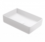 Balteco NEO Q Xonyx akmens masės pastatomas praustuvas, 50x35x13cm, baltos matinės spalvos, dugno vožtuvas komplekte : Spalva - Balta matinė