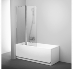 Ravak CVS2-100 vonios sienelė 100x150cm : Durų/sienelės pusė - Vyriai/tvirtinimai de&scaron;inėje, Dydis - 100cm, Profilio spalva - Balta, Stiklas - Skaidrus