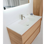 Balteco Xonyx akmens masės stalvir&scaron;is (60 - 120 cm) su integruotu praustuvu, baltos matinės spalvos : Praustuvo dydis - 1200 mm, Spalva - Balta matinė