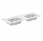 Ideal Standard Eurovit dvigubas montuojamas praustuvas 122 cm, su persipylimo anga, baltos blizgios spalvos