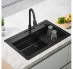 ALVEUS Atrox 40 granitinė plautuvė (Black Edition)