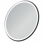 Ideal Standard apvalus veidrodis su ap&scaron;vietimu 90cm, metalinis juodas rėmelis