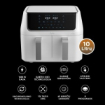 10 l dviguba kar&scaron;to oro Gruzdintuvė Zyle dual Air Fryer ZY009WDAF 1800w balta