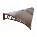 Metal-Gum 3 dalių modulinis durų stogelis, rudas, 2 dydžiai 300x100 cm