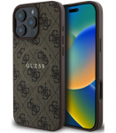 Rudas dėklas Apple iPhone 16 Pro Max telefonui "Guess PU Leather 4G Colored Ring MagSafe Case"