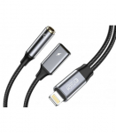 Juodas Lightning - 3.5mm + Lightning adapteris "Tech-Protect Ultraboost"