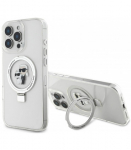 Skaidrus dėklas Apple iPhone 16 Pro Max telefonui "Karl Lagerfeld Ringstand Karl and Choupette MagSafe Case"